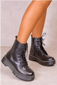 Where's That From Womens Brynn Lace Up Mid Ankle Boots (size: UK 3)